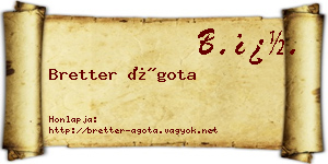 Bretter Ágota névjegykártya